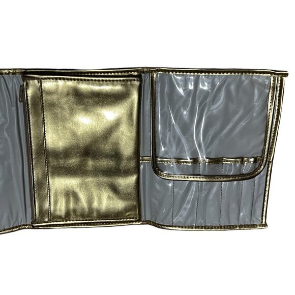 Metallic Gold Travel Make Up Case Pouch 17" x 9" - Picture 4 of 6